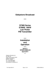 Eddystone S79005 Installation And Operation Manual