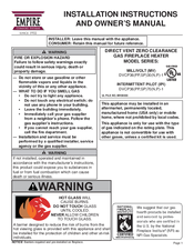 Empire Comfort Systems DVCP36(PP,SP)70(N,P)-1 Installation Instructions And Owner's Manual