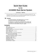 Intel AC450NX Quick Start Manual