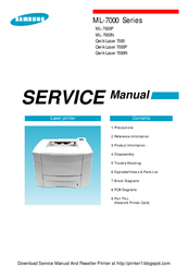 Samsung QwikLaser 7000 Service Manual