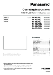 Panasonic th-32ef1u Operating Instructions Manual