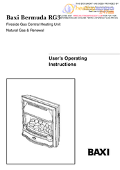 Baxi Bermuda RG3 User Operating Instructions Manual