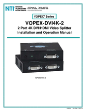 NTI VOPEX-DVI4K-2 Installation And Operation Manual