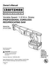 Craftsman 315.271290 Owner's Manual
