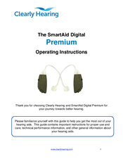 Clearly Hearing SmartAid Digital Premium Operating Instructions Manual