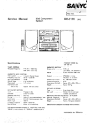 Sanyo DC-F170 Service Manual