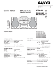Sanyo MCD-S925 Service Manual
