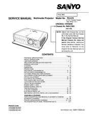 Sanyo PLV-Z2 Service Manual
