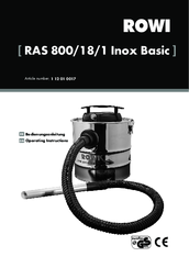 Rowi RAS 800/18/1 Inox Basic Operating Instructions Manual