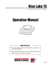 Rice Lake TC-4200 Operation Manual