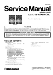 Panasonic SB-MAX500LMK Service Manual