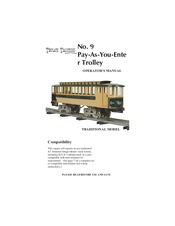 MTHTrains No. 9 Pay-As-You-Enter Trolley (TRADITIONAL) Operator's Manual