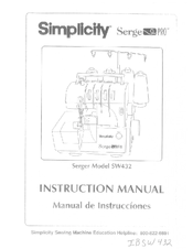 Simplicity Serge Pro SW432 Instruction Manual