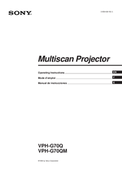 Sony VPH-G70QM Operating Instructions Manual