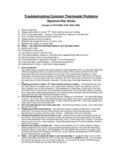 TOTALINE Signature Troubleshooting