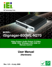 IEI Technology ISIGNAGER - 800WL-N270 User Manual