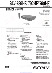 Sony SLV-789HF - Video Cassette Recorder Service Manual