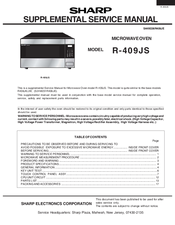 Sharp R-409JS Supplemental Service Manual