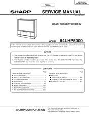 Sharp 64LHP5000 Service Manual