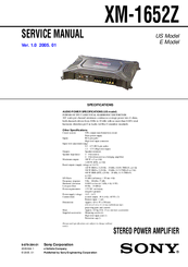 Sony XM-1652Z Service Manual