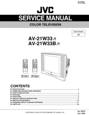 JVC AV-21W33B Service Manual
