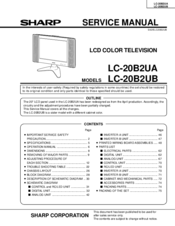 Sharp Aquos LC 20B2UB Service Manual