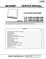 Sharp LC-15E1UW Service Manual