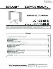 Sharp LC-13B4US Operation Service Manual
