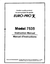 Euro-Pro 7535 Instruction Manual