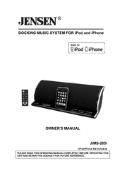 Jensen JiMS-205i Owner's Manual