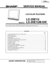 Sharp LC-20E1UB/UW Service Manual