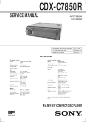 Sony CDX-C7850R Service Manual