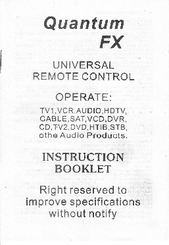 Quantum FX Instruction Booklet