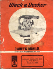 Black & Decker 7700 Owner's Manual