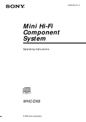 Sony MHC-DX8 Operating Instructions Manual