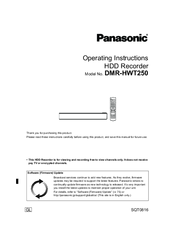 Panasonic DMR-HWT250 Operating Instructions Manual