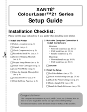 Xante ColourLaser 21 Series Setup Manual