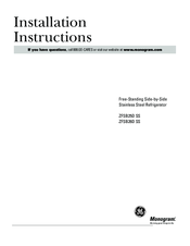 Monogram ZFSB26D SS Installation Instructions Manual