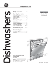 GE Standard Tub Portable Dishwasher Owner's Manual