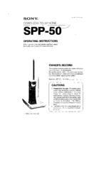 Sony SPP-50 Operating Instructions Manual