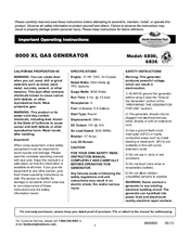 North American Tool 6800 Operating Instructions Manual