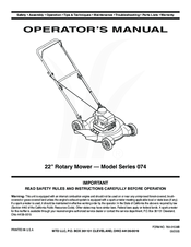 MTD 074 Series Operator's Manual