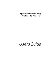 Epson 830p - PowerLite XGA LCD Projector User Manual