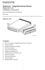 Paradyne 6512-A2 Installation Instructions Manual