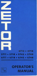 Zetor 4718 Operator's Manual