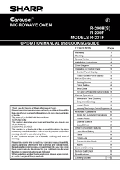 Sharp R-231F Operation Manual