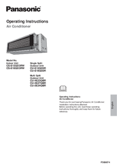 Panasonic CU-E18QD3R Operating Instructions Manual