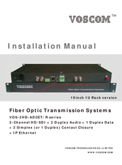 Voscom VOS-2HD-ADCET/R series Installation Manual