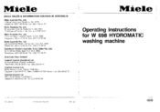Miele W 698 Hydromatic Operating Instructions Manual