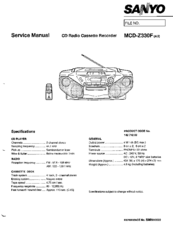 Sanyo MCD-Z330F Service Manual